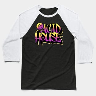 ACID HOUSE  - Graffiti Smiley (purple/gold) Baseball T-Shirt